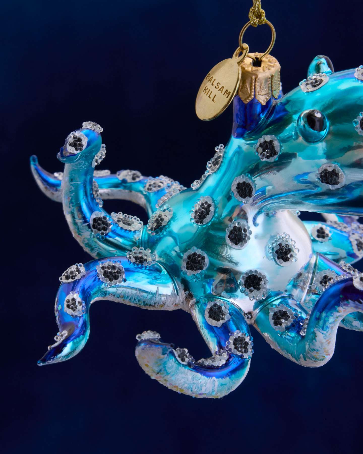 Balsam Hill Studio Blue Octopus Ornament