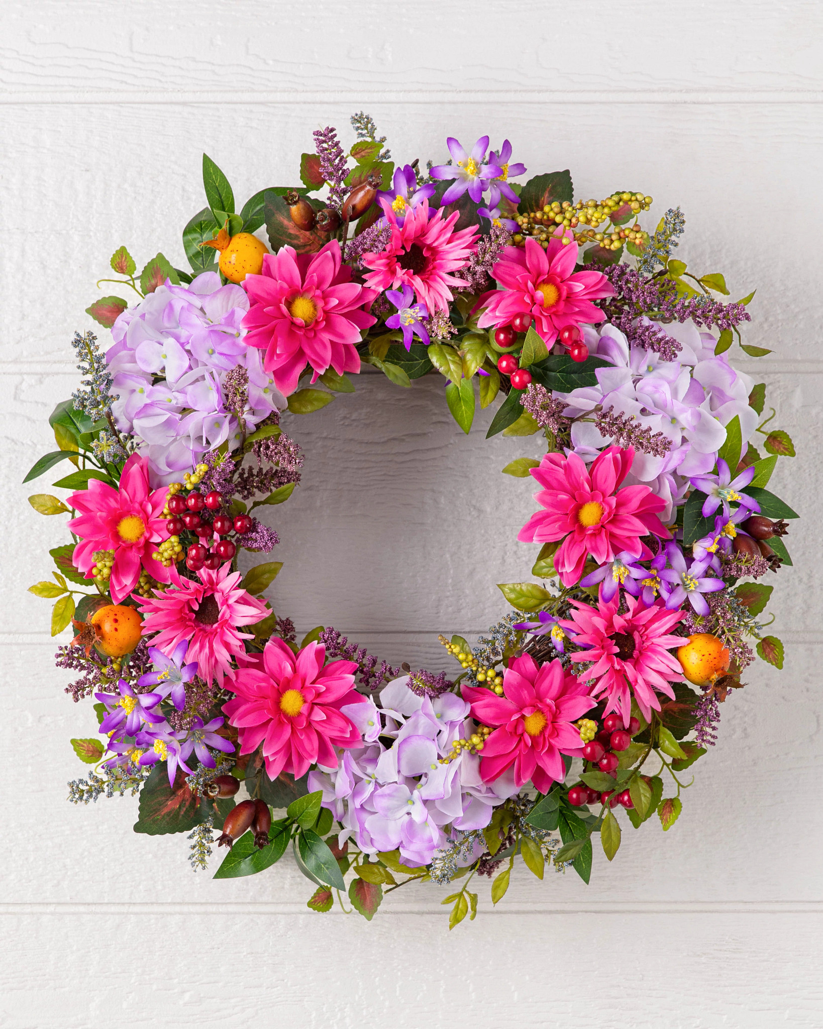 Outdoor Vibrant Summer Bloom Artificial Wreath | Balsam Hill