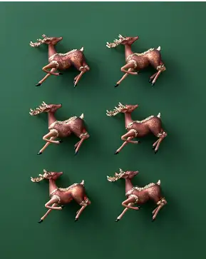 Winter Lodge Reindeer Glass Ornament Set Winter Lodge Reindeer Glass Ornament Set