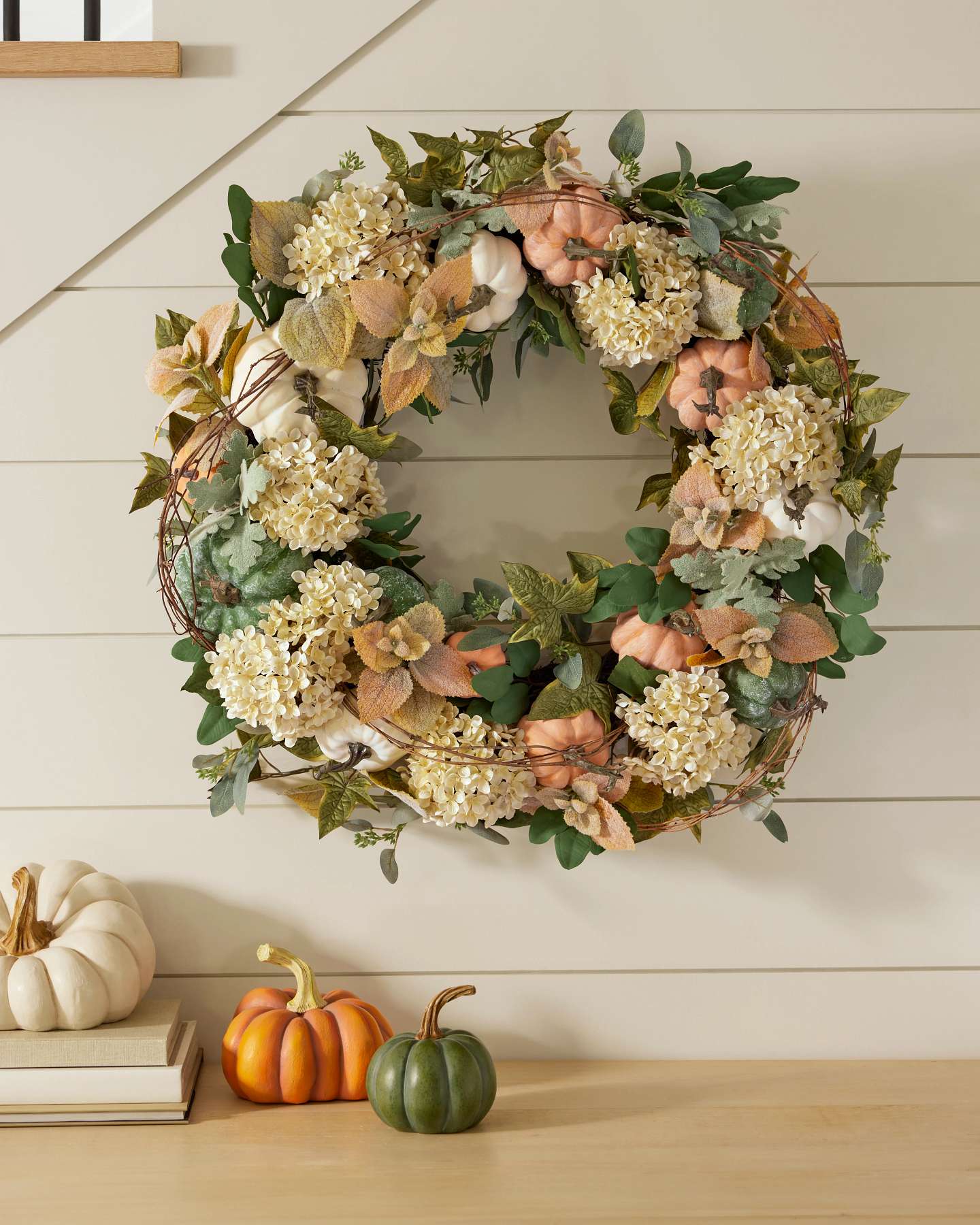 Balsam Hill Tabletop Outdoor Heirloom Pumpkins in a Festive Fall Setting