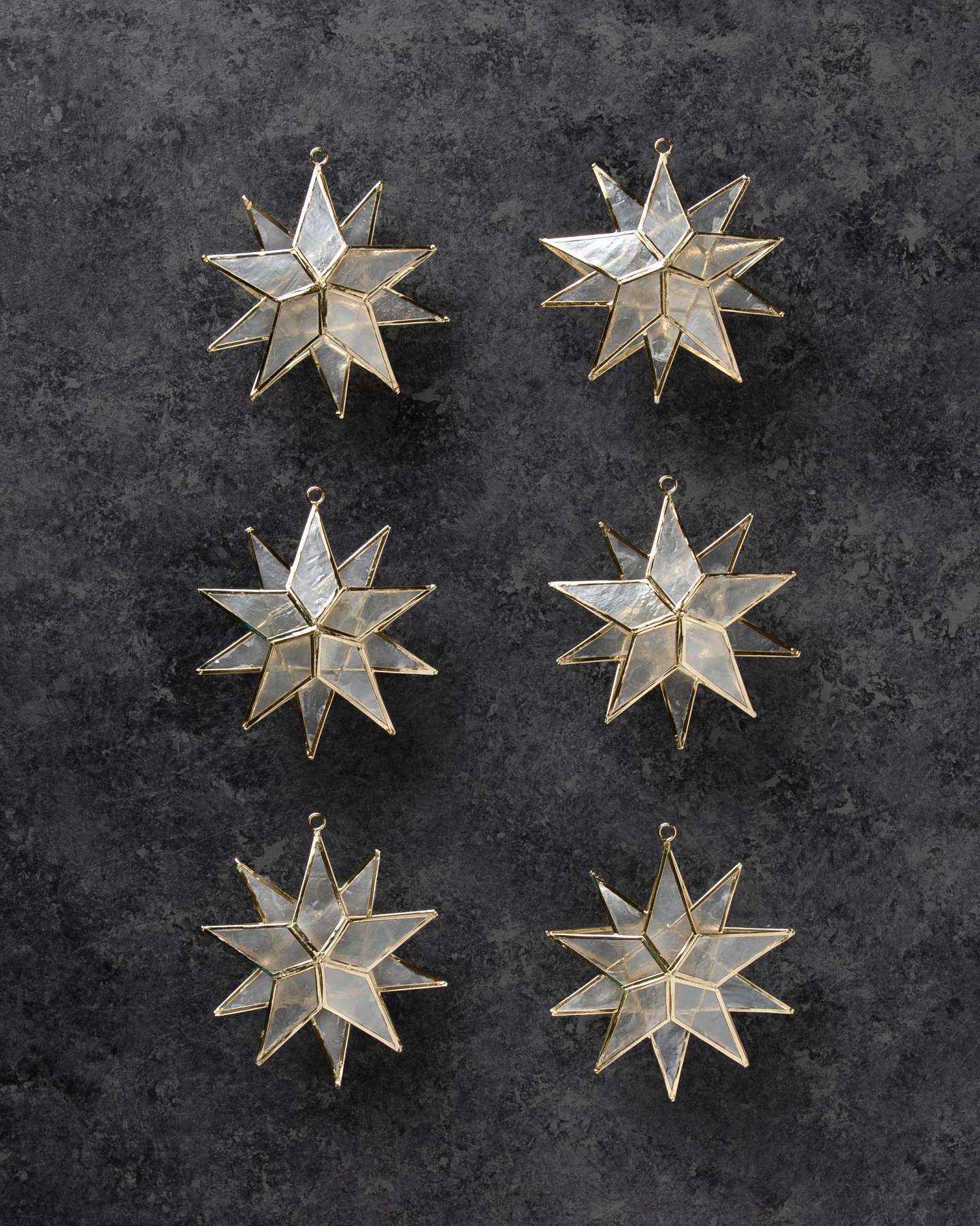 Star Capiz Ornaments Set of 6 by Balsam Hill SSC