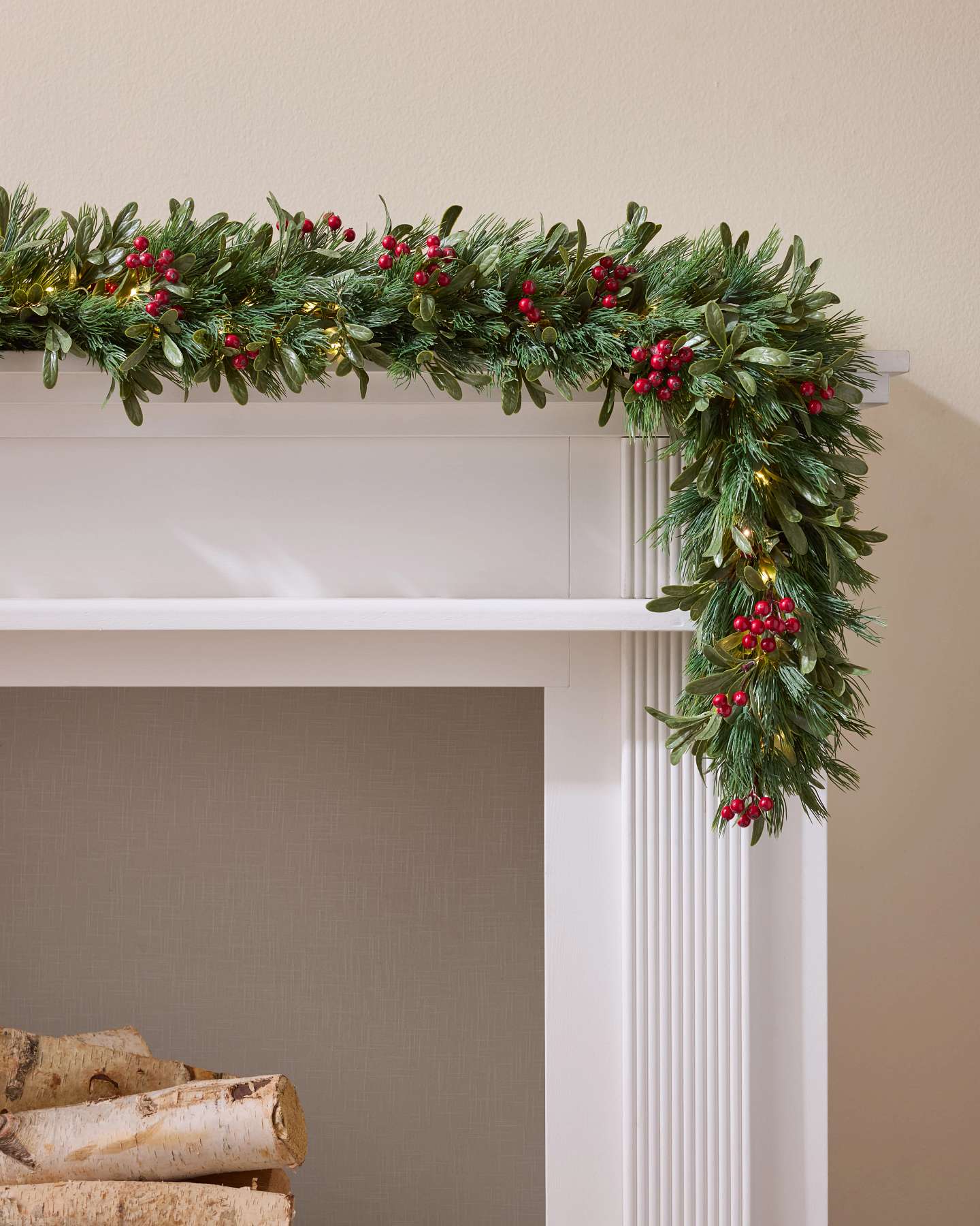 10' Red Berry Mistletoe Garland