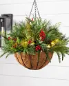 Outdoor Red Berry Pine Hanging Basket by Balsam Hill