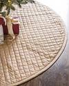 60in Cranberry Regency Dupioni Quilted Tree Skirt by Balsam Hill SSC 10