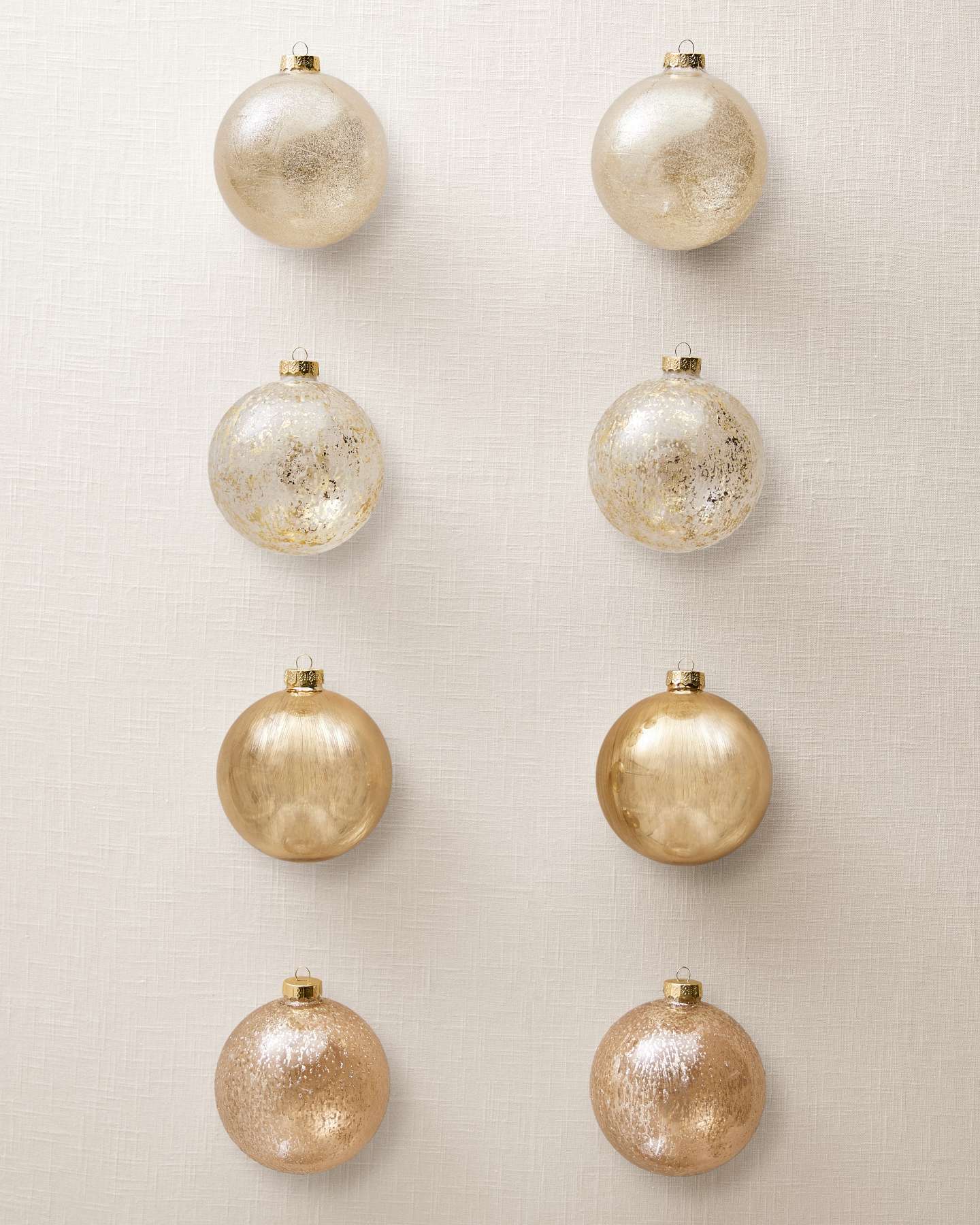 Balsam Hill Golden Glow Ball Christmas Ornament Set of 8