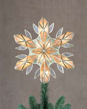 Capiz Snowflake Lighted Tree Topper Capiz Snowflake Lighted Tree Topper