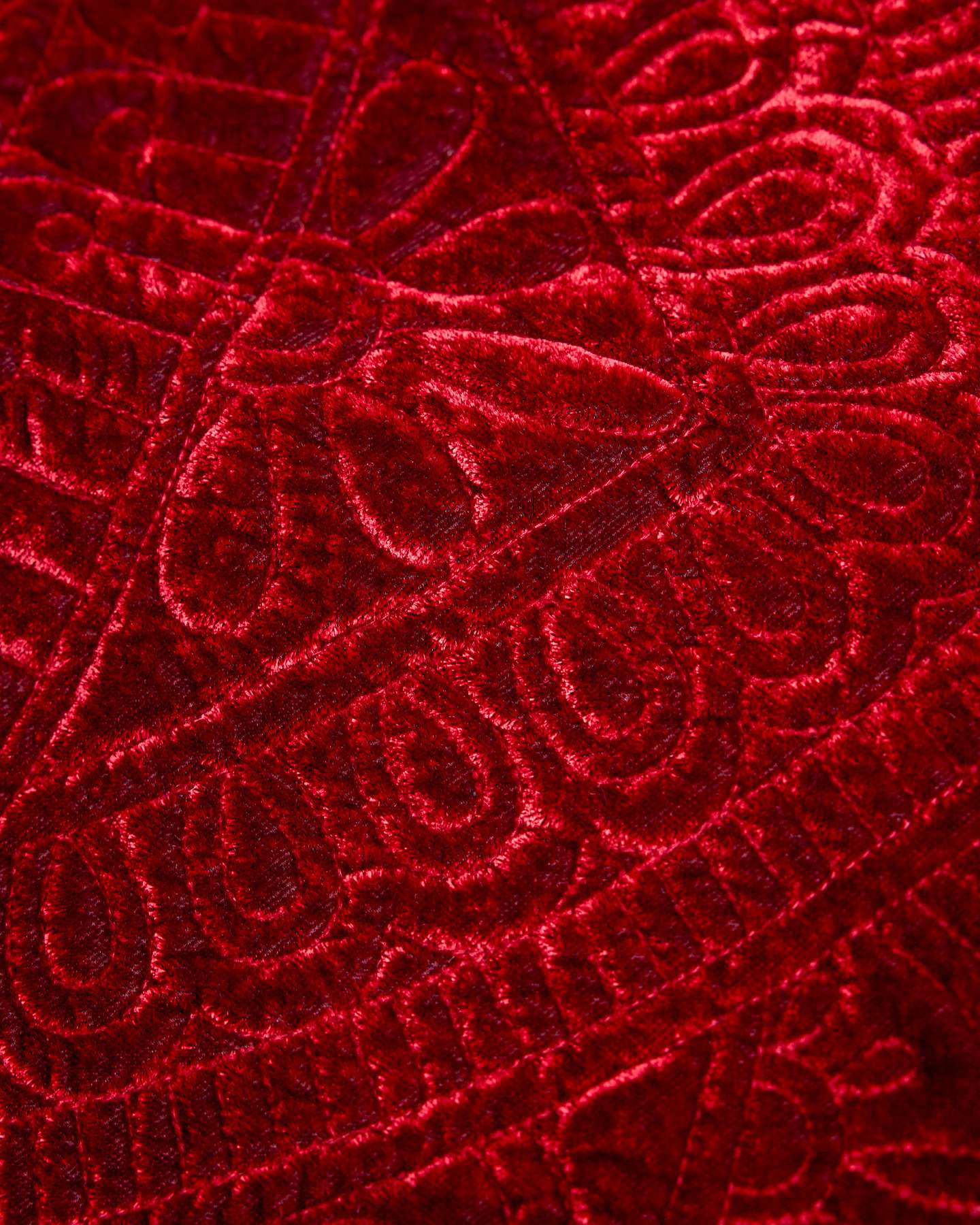 60" Burgundy Embossed Velvet Luxe Tree Skirt