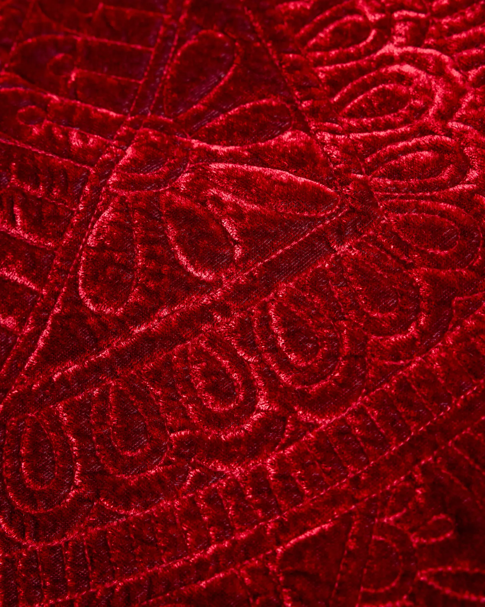 Burgundy Embossed Velvet Luxe Tree Skirt