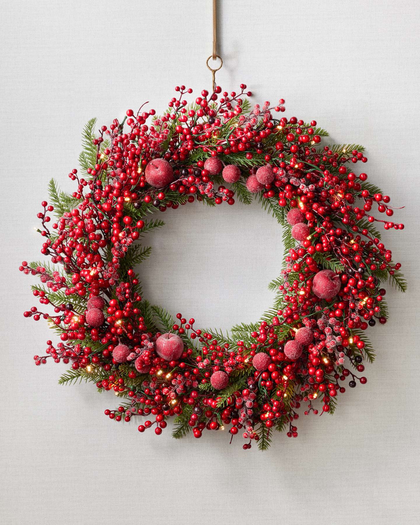 Balsam Hill 26-Inch Sugared Berry Wreath LED Front View