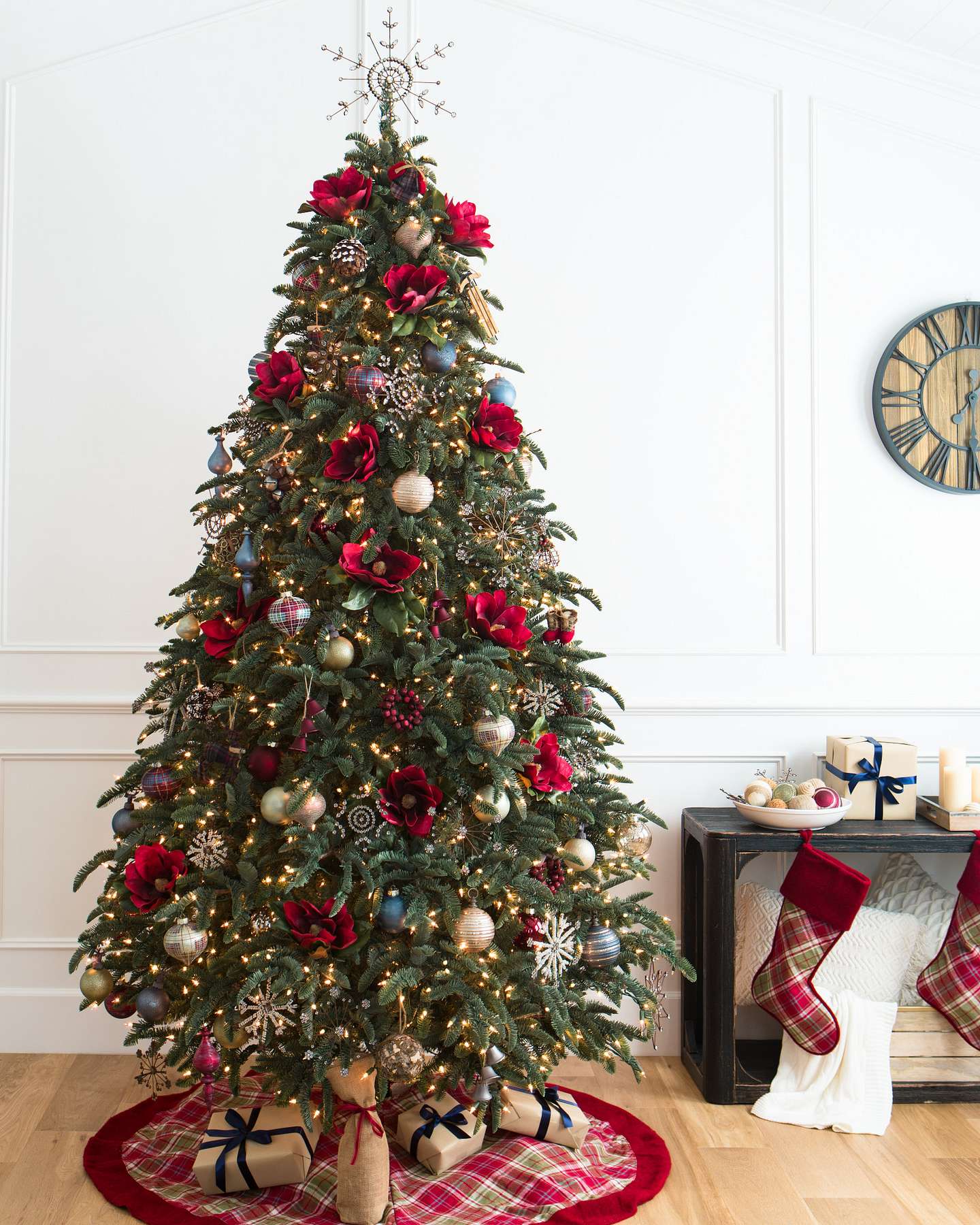 Balsam Hill Noble Fir Flip Artificial Christmas Tree Lifestyle Room Display