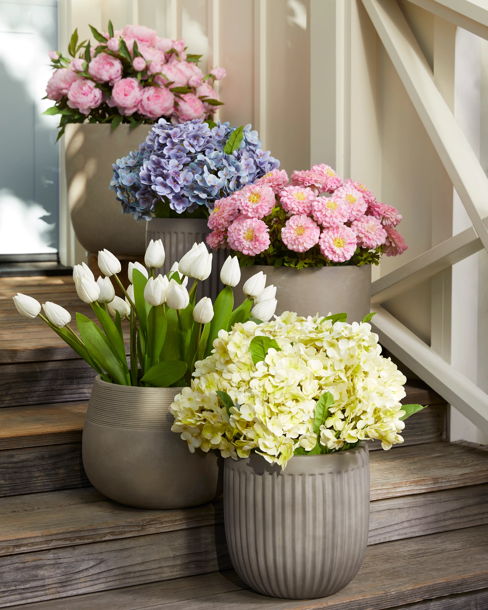 Outdoor Purple Hydrangea Harmony Artificial Spring Pot Filler