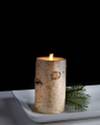 3in x 6in Miracle Flame LED Birch Candle by Balsam Hill