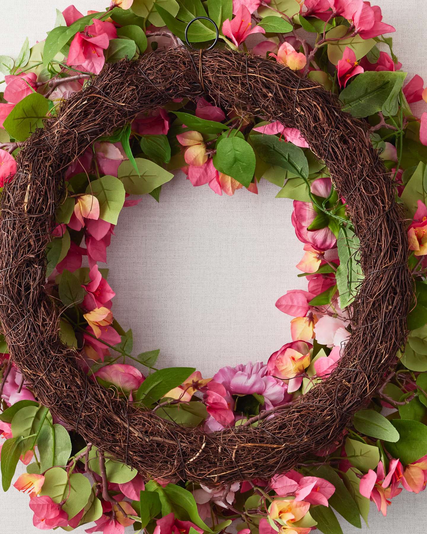 Balsam Hill Outdoor Bougainvillea Blooms 26-Inch Artificial Spring Wreath Detailed Look