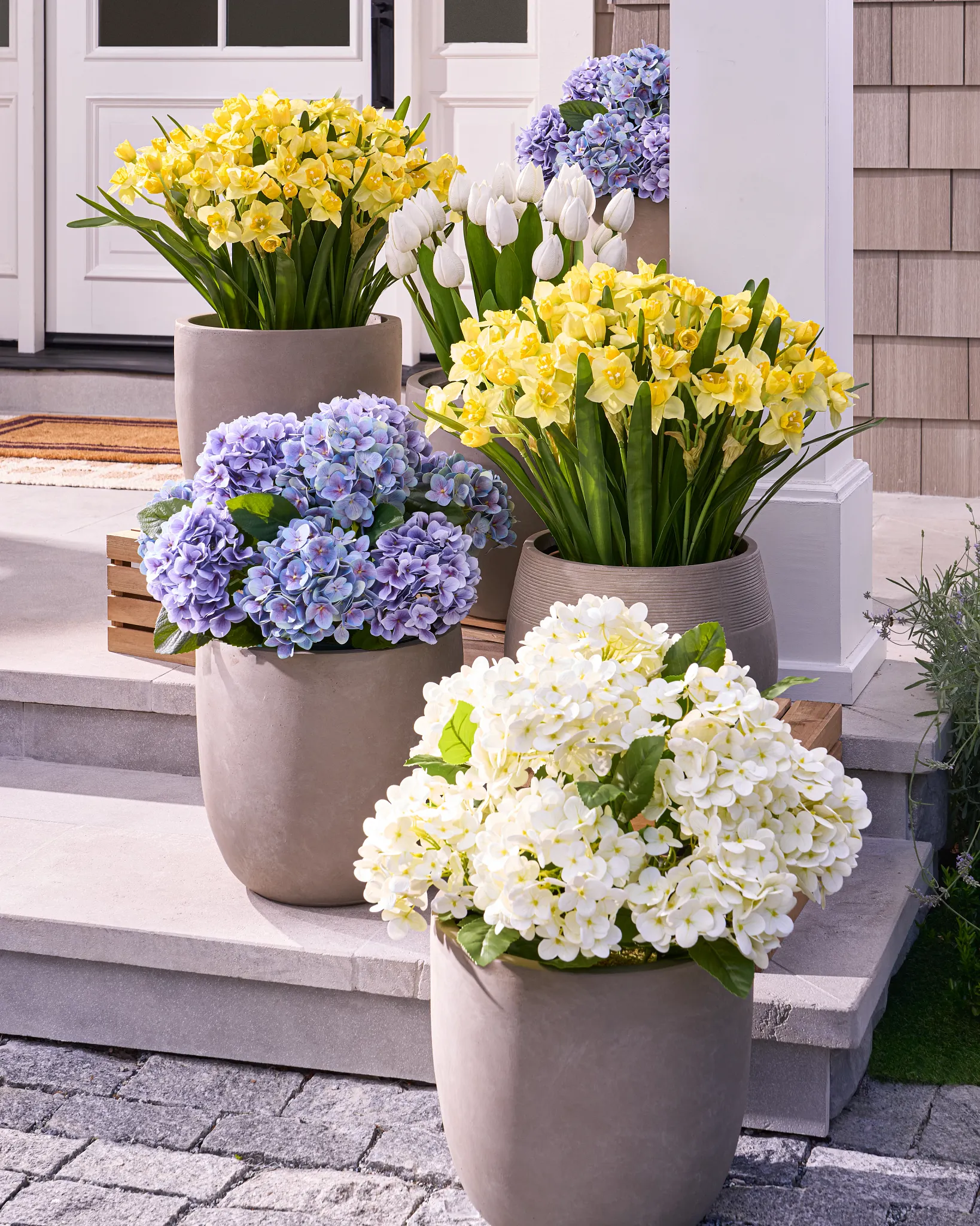 Outdoor Ivory Hydrangea Harmony Artificial Spring Pot Filler