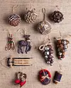 Farmhouse Christmas Mixed Materials Ornament Set, 12 Pieces by Balsam Hill SSC 20