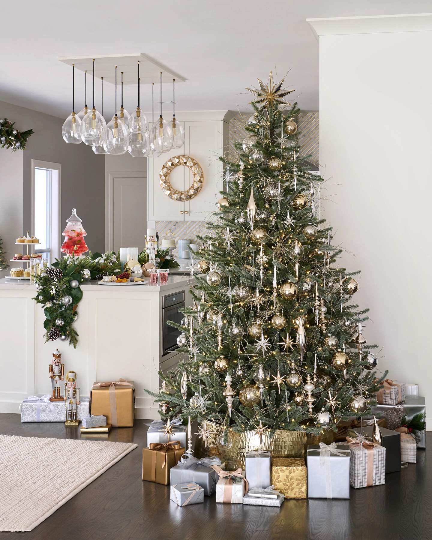 Balsam Hill Star Bright Christmas Tree Topper in a Stunning Christmas Display