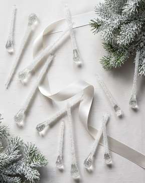 Nordic Frost Frozen Small Teardrop Ornament Set Nordic Frost Frozen Small Teardrop Ornament Set