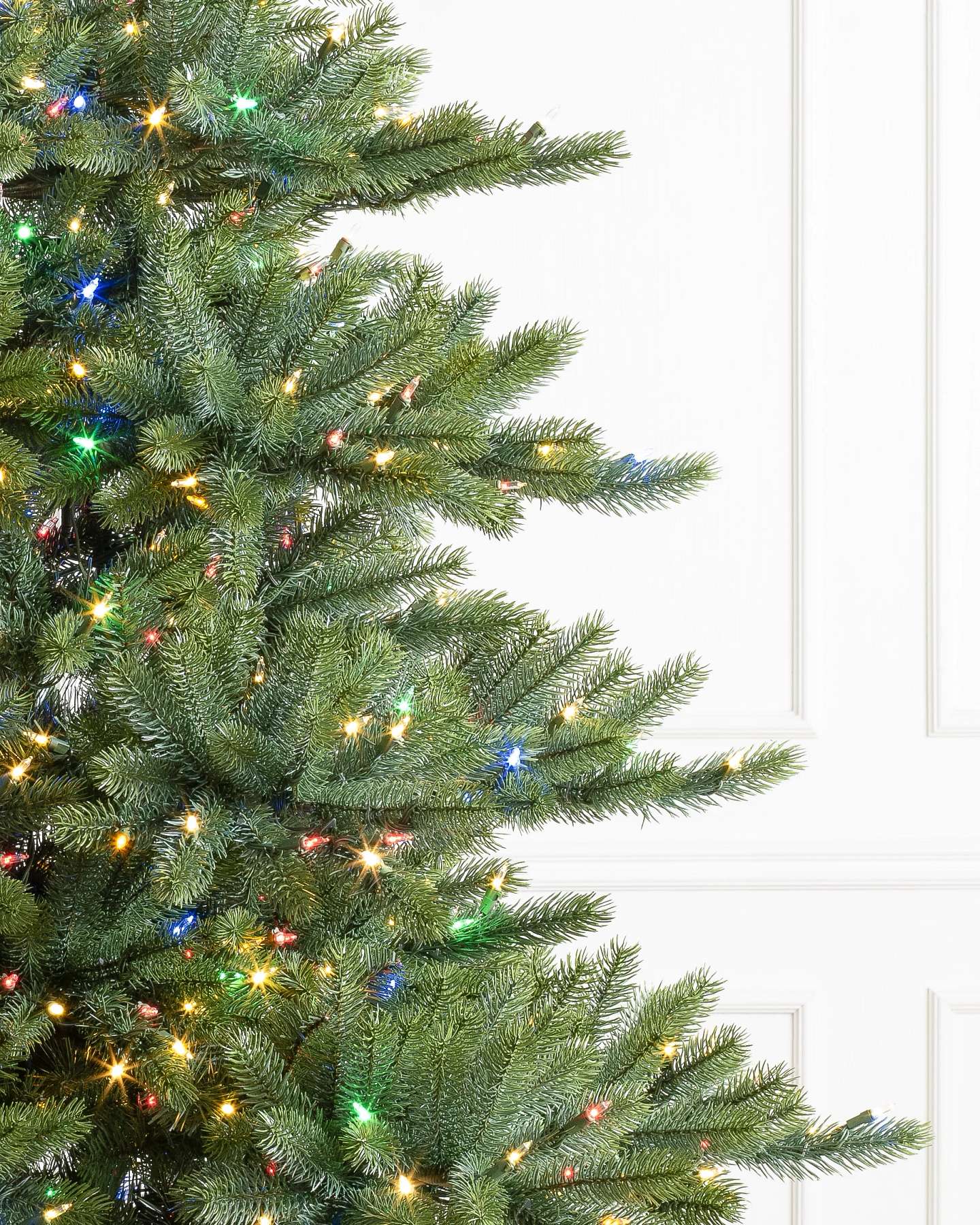 Balsam Hill Color and Clear LED Lights on Durango Douglas Fir Artificial Christmas Tree