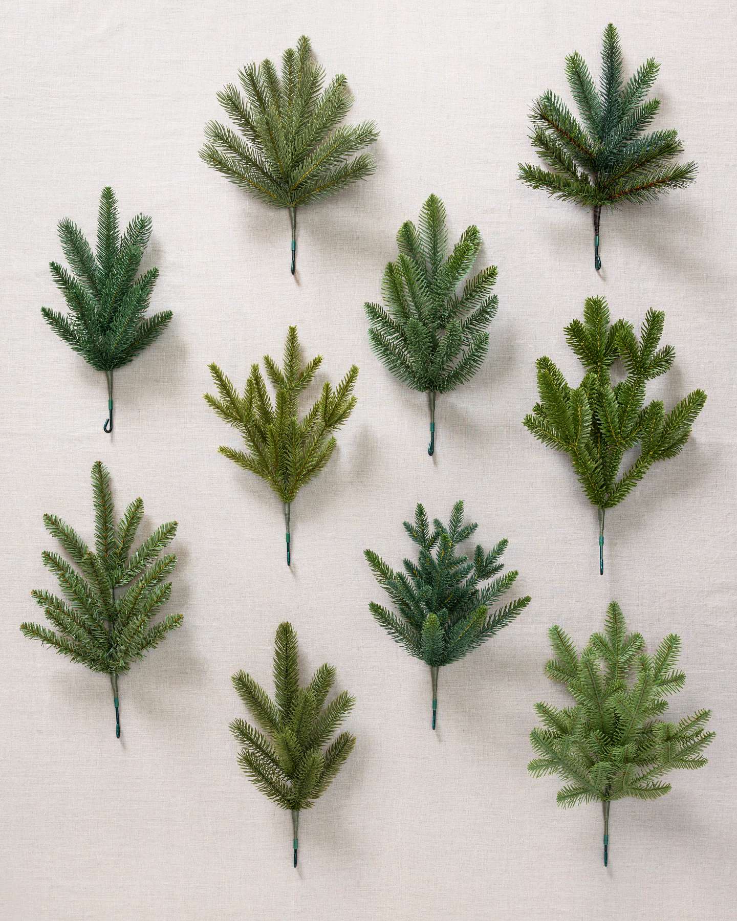 Balsam Hill Branch Sample Kit Set of 10 Close-Up Showcasing Lifelike Needle Details