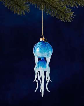 Balsam Hill Studio Blue Jellyfish Ornament Balsam Hill Studio Blue Jellyfish Ornament