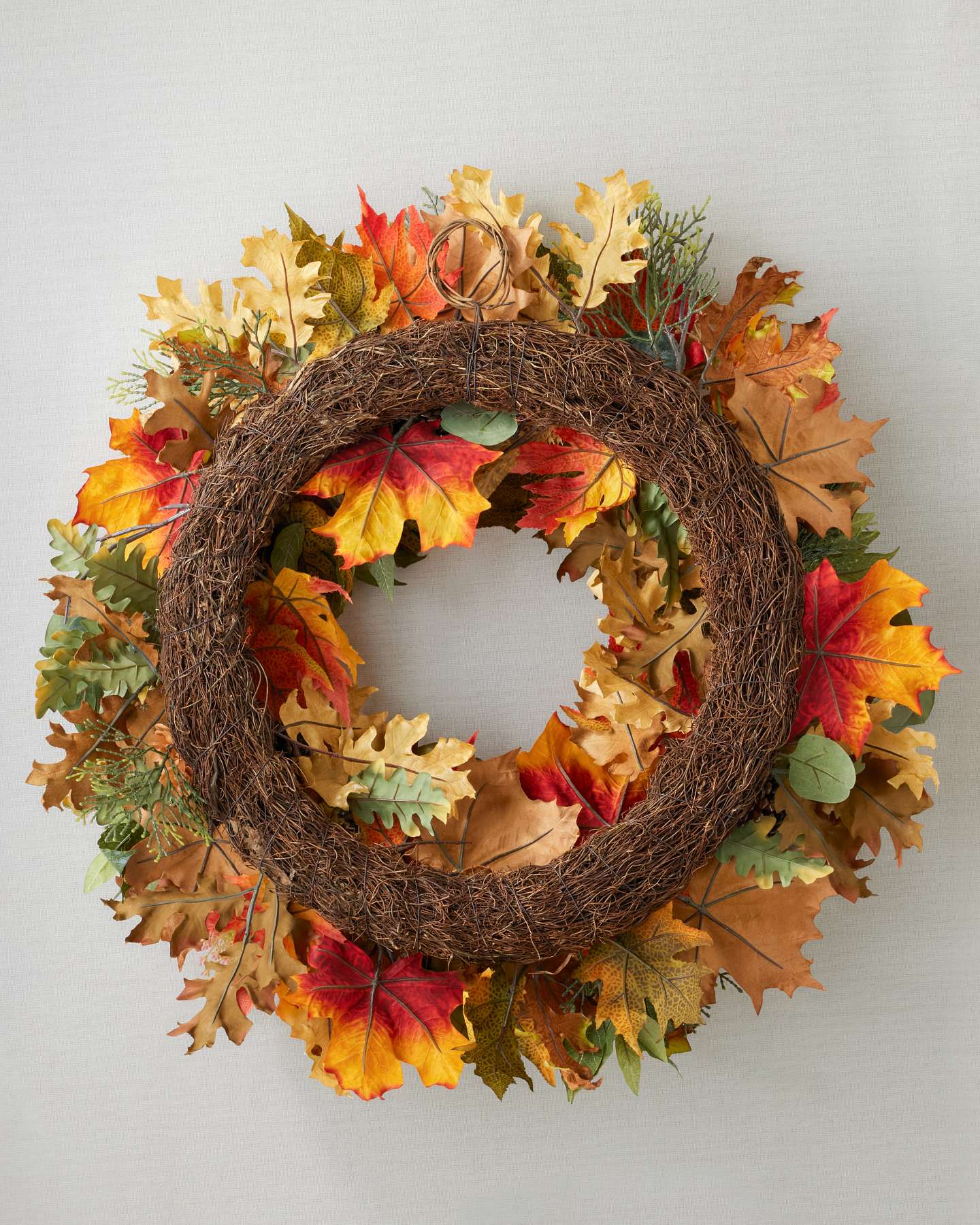 Balsam Hill 28 Inch Outdoor Countryside Pumpkin Grove Artificial Christmas Wreath Close-Up
