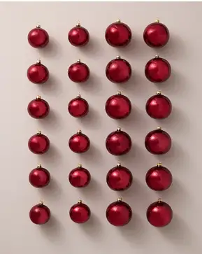 Red BH Essentials Pearlescent Ornament Set Red BH Essentials Pearlescent Ornament Set