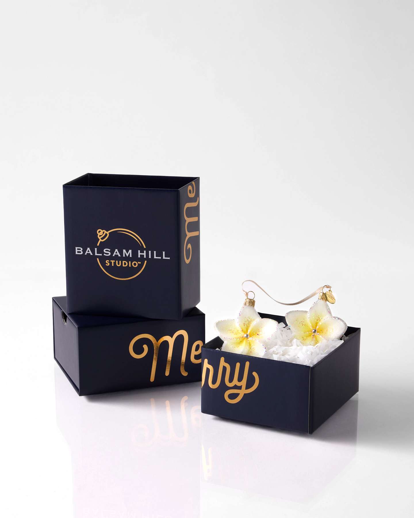 Balsam Hill Studio Yellow Plumeria Ornament Featuring Crystals by Swarovski®