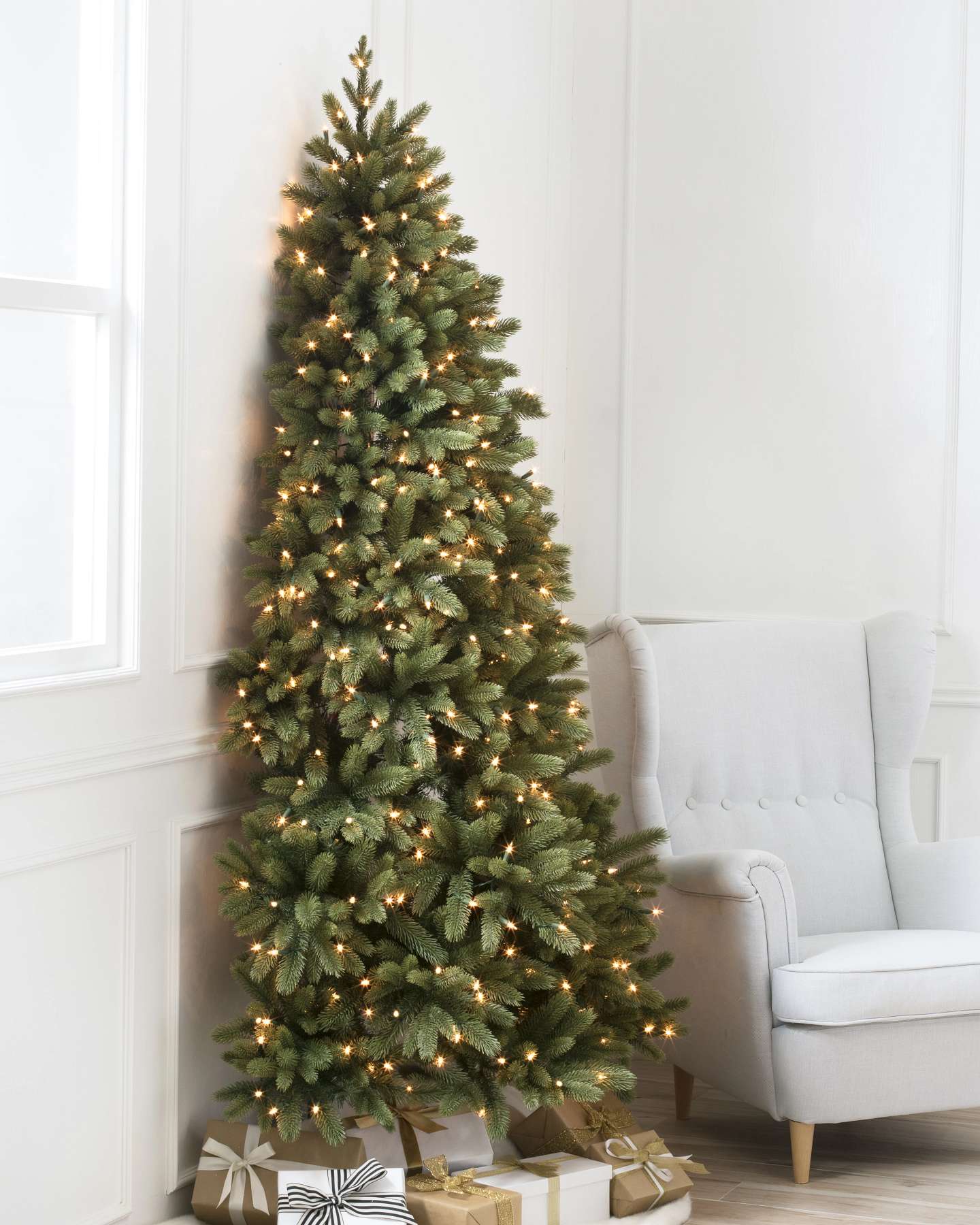 Balsam Hill Fifth Avenue Flatback Artificial Christmas Tree LED Clear Display