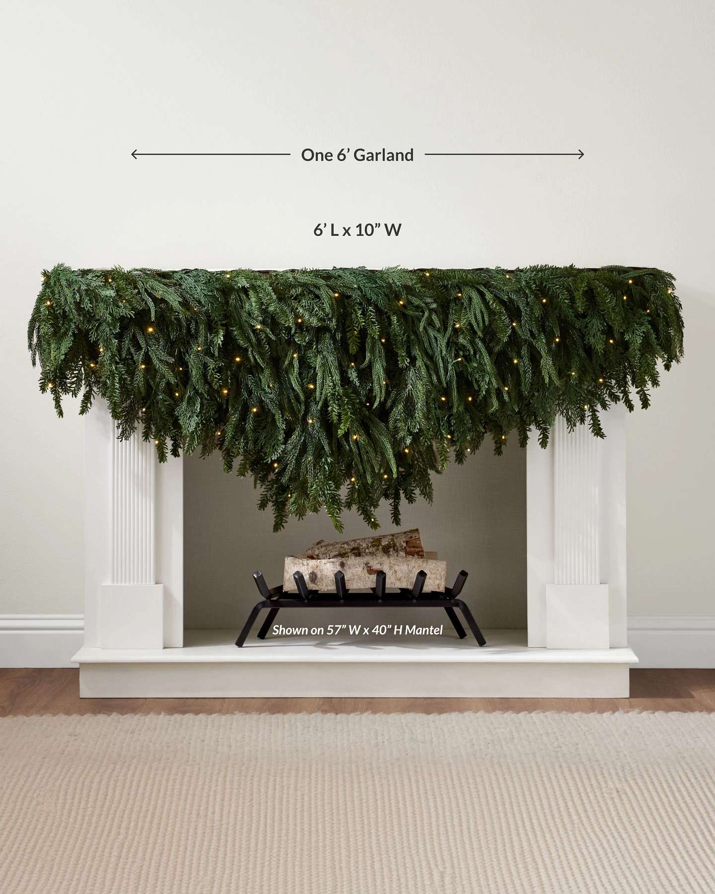 6' Real-Feel® Cypress Grove Garland