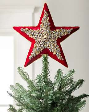 Red Star Beaded Tree Topper Red Star Beaded Tree Topper