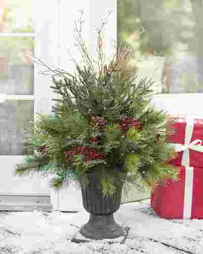 Aurora Pine Christmas Foliage with Urn Planter by Balsam Hill SSC 10