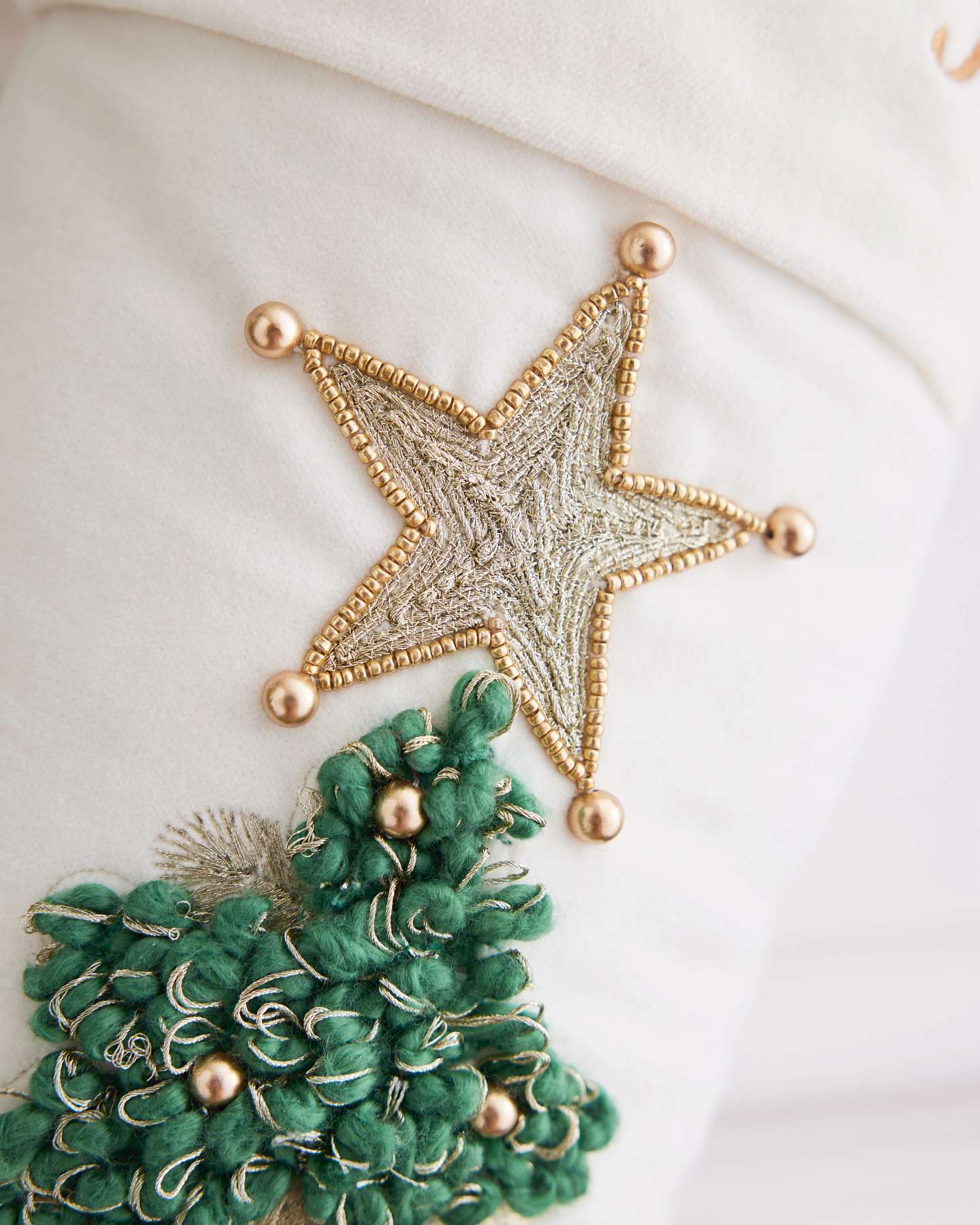 Velvet Embroidered Tree Christmas Stocking