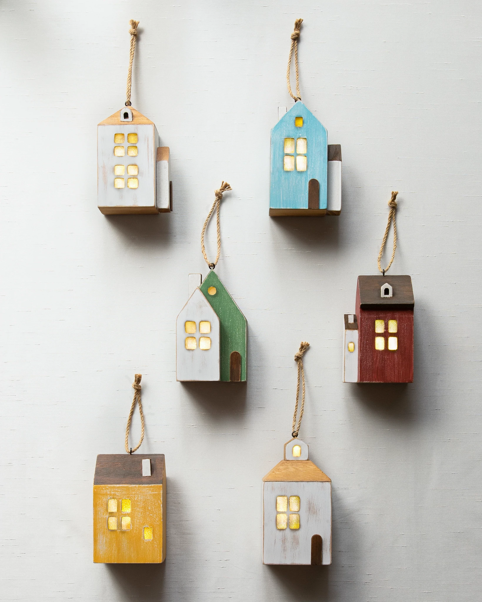 Farmhouse Lit Wooden Village Ornaments by Balsam Hill SSC