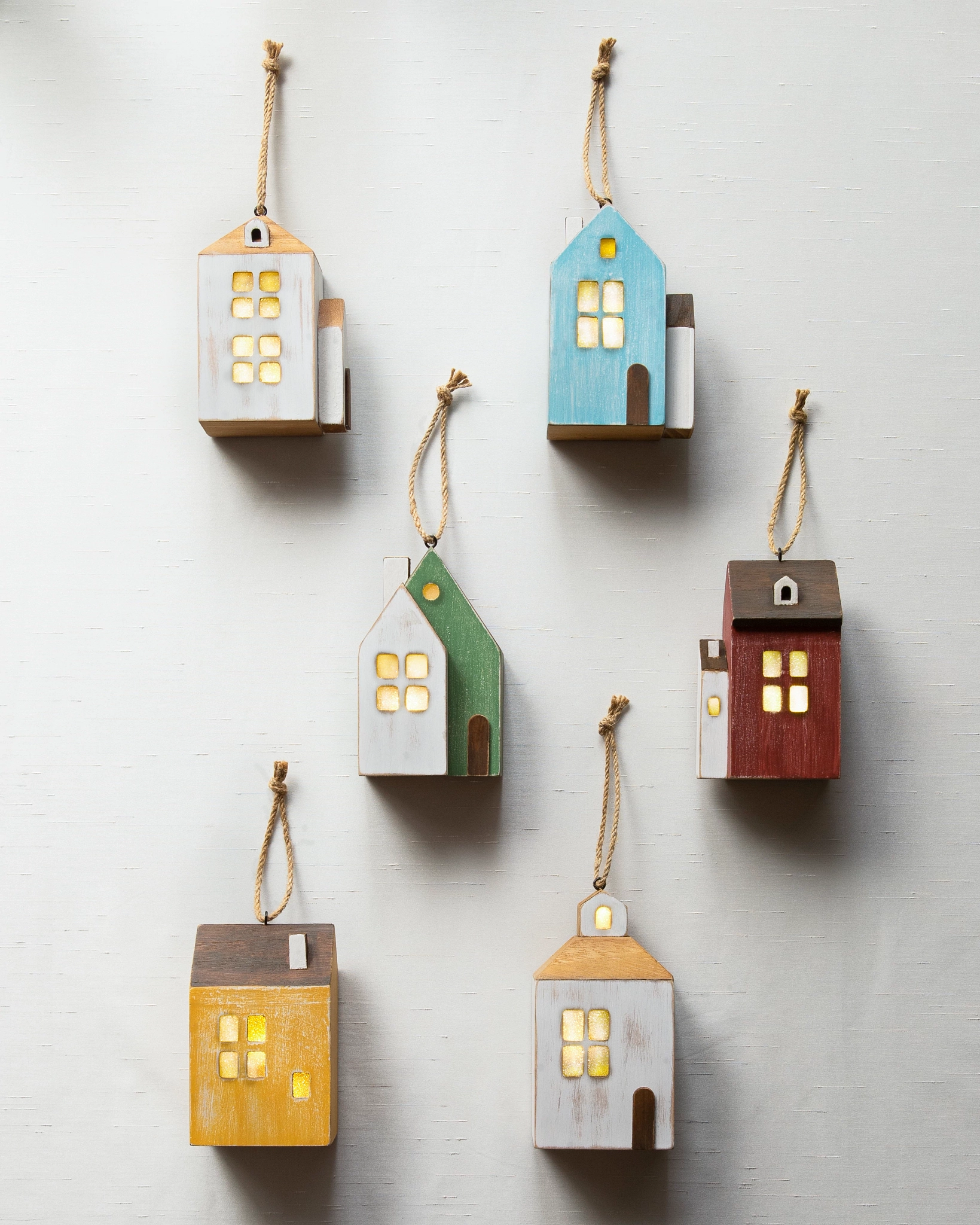 Farmhouse Wooden Village Christmas Ornament Set Balsam Hill