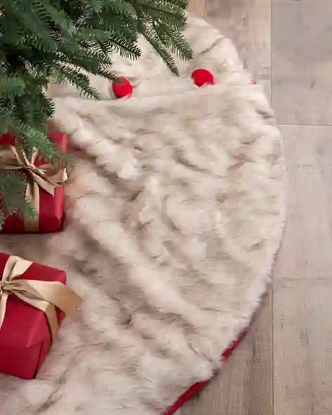 Arctic Holiday Faux Fur Tree Skirt by Balsam Hill SSC 10