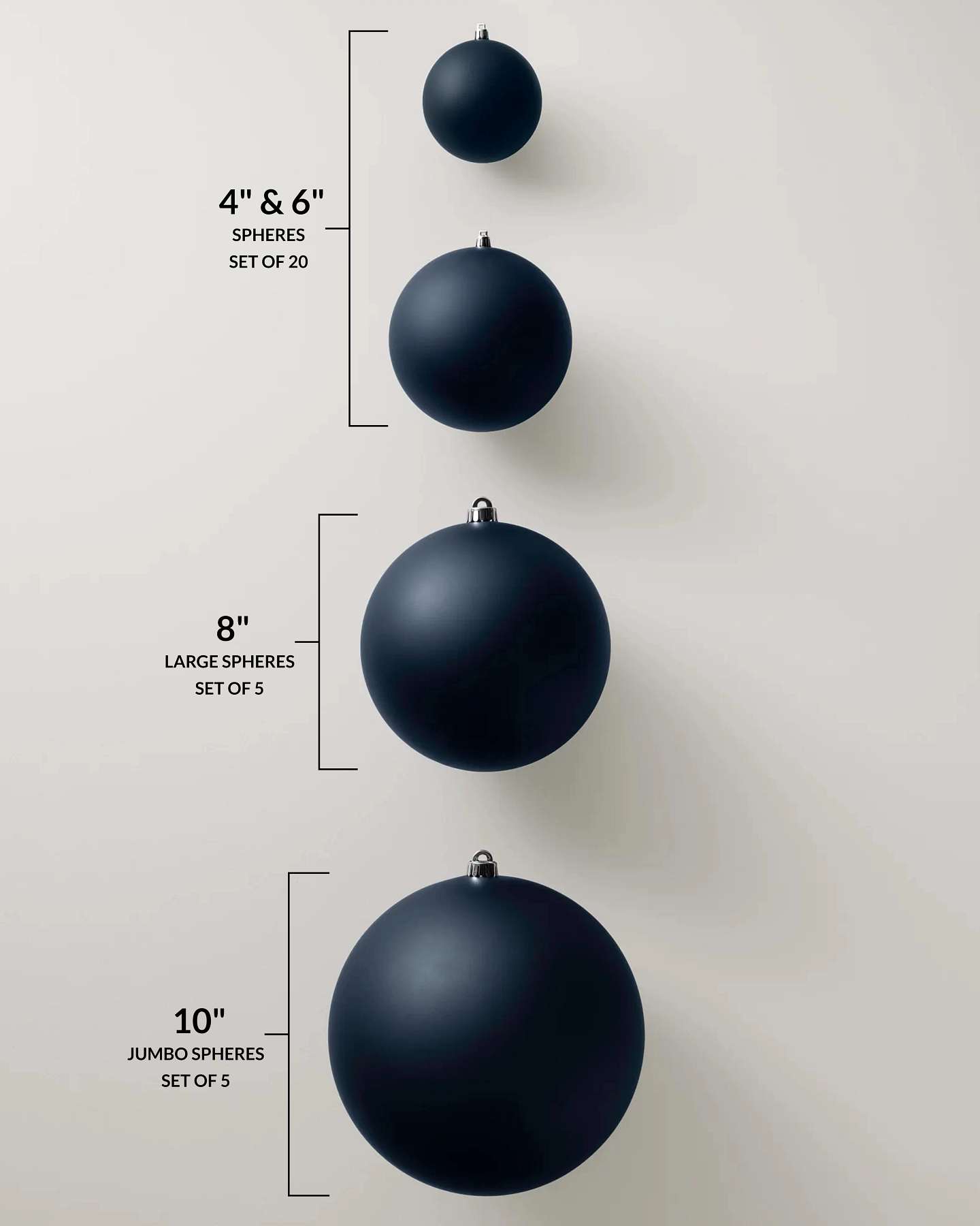Balsam Hill Midnight Blue BH Signature Shatter Resistant Artificial Christmas Ornament Set in Holiday Decor