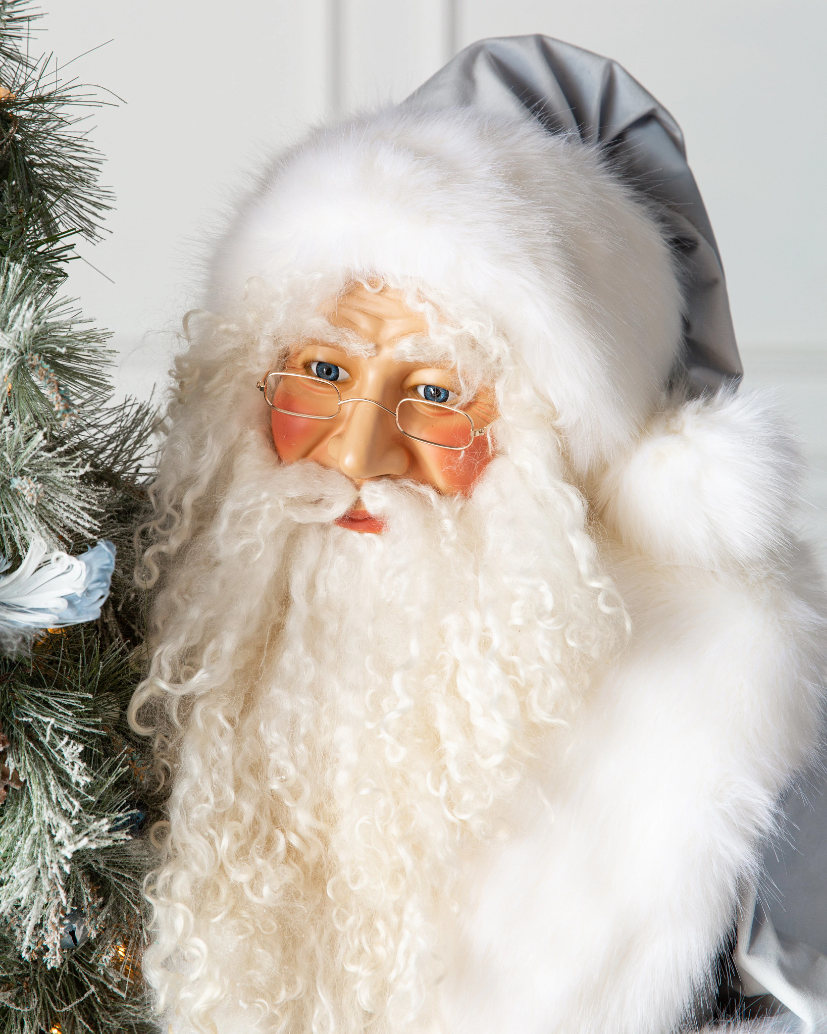 White Winter Frost Life Size Santa | Balsam Hill