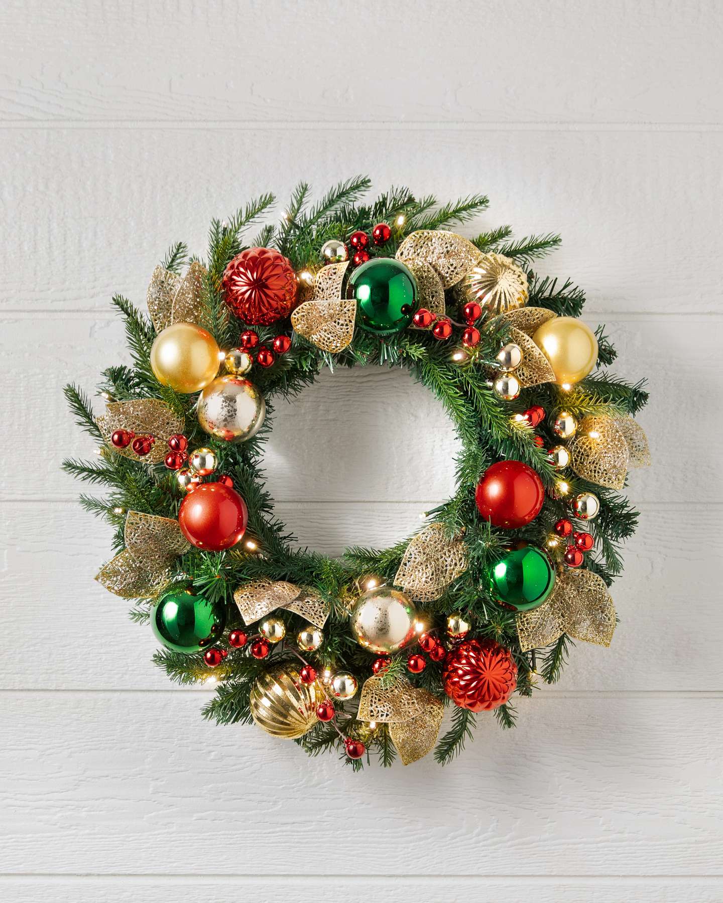 Balsam Hill Outdoor Merry and Bright Artificial Christmas Wreath Festive Holiday Decor