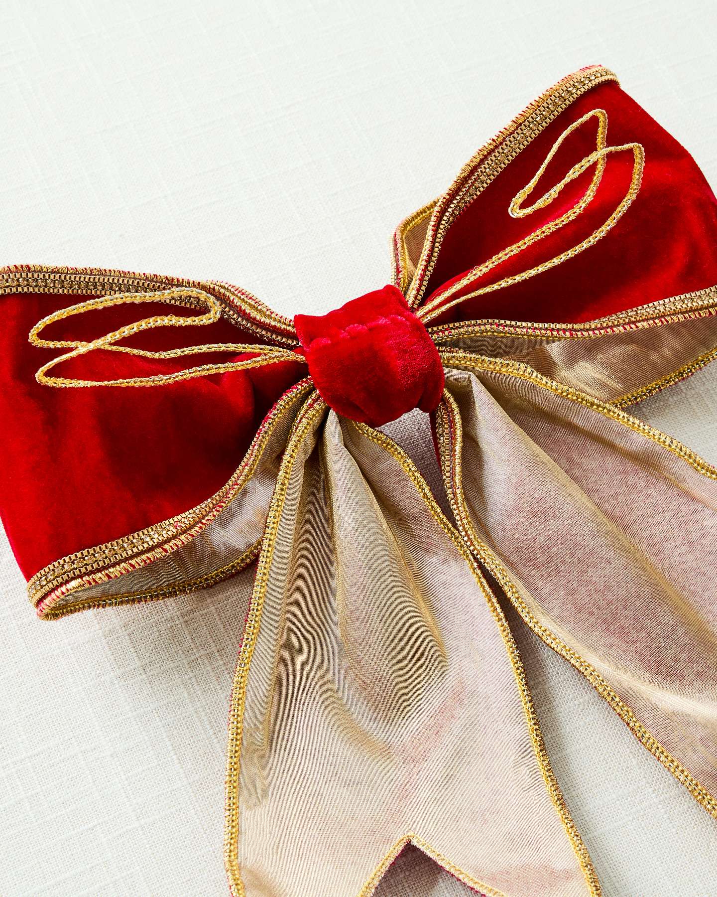 Red Velvet Gold-Edged Pre-Tied Bow