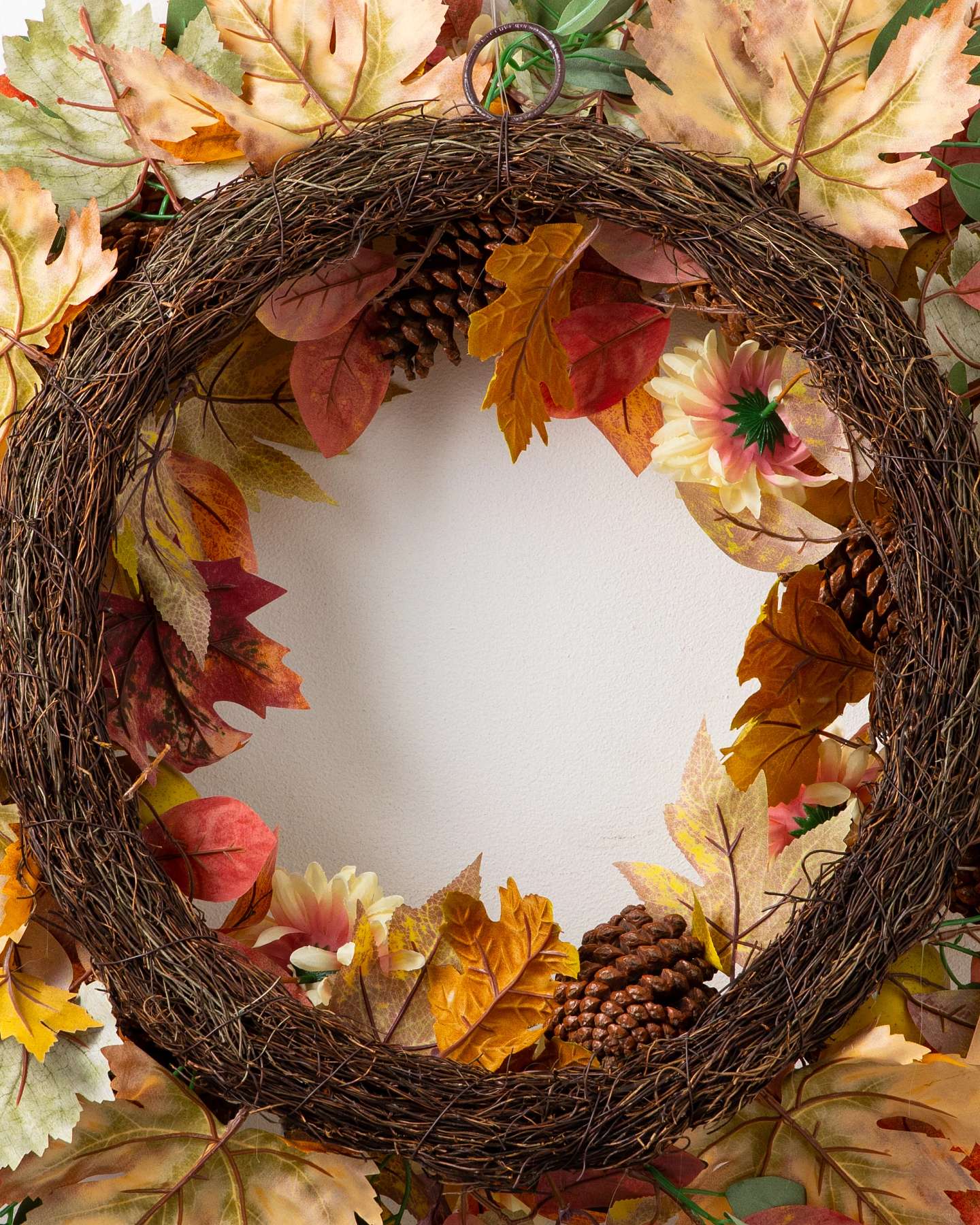 Balsam Hill Sweet Pear Artificial Wreath 28-Inch Close-Up of Lush Foliage