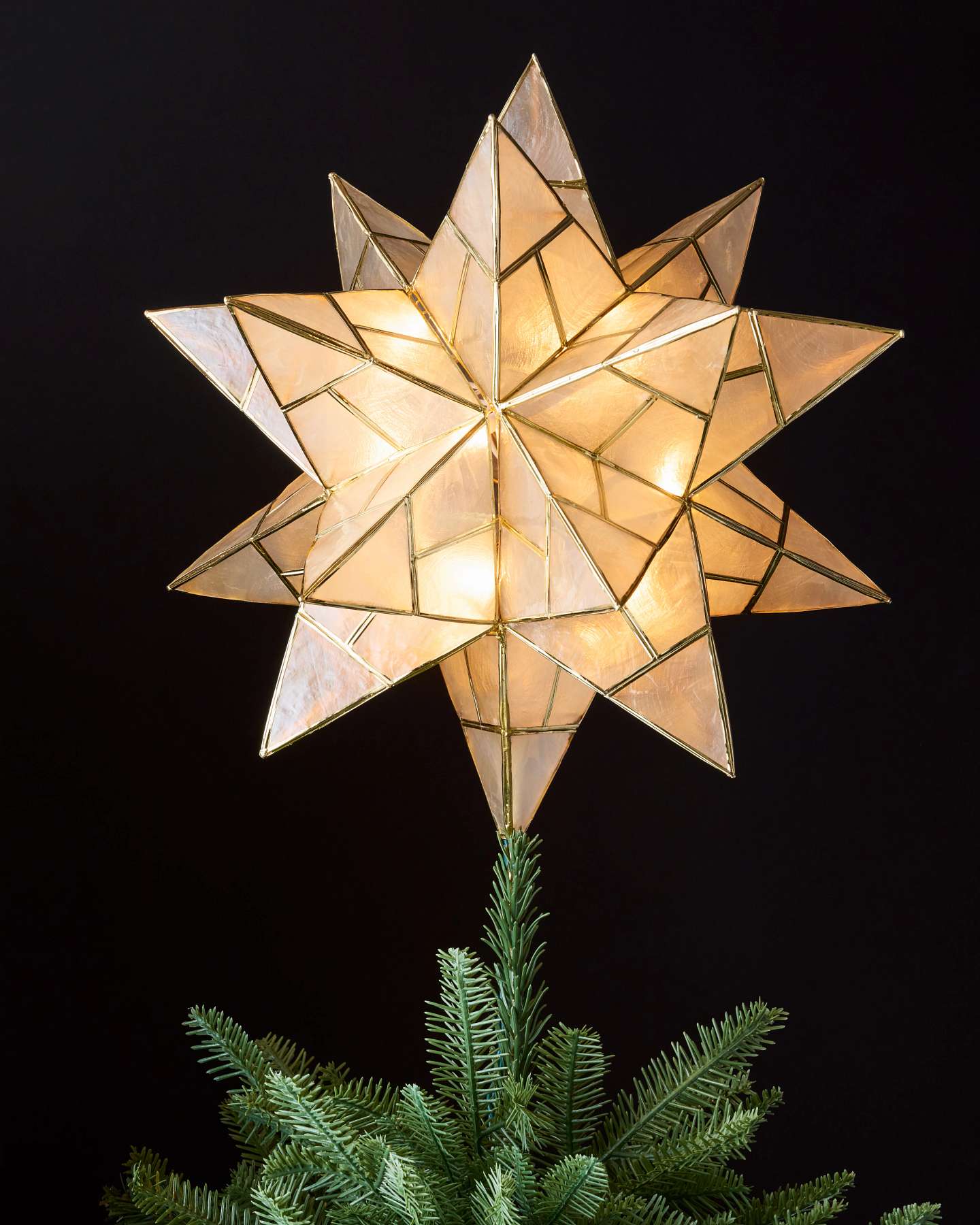 Lit Capiz Star Tree Topper