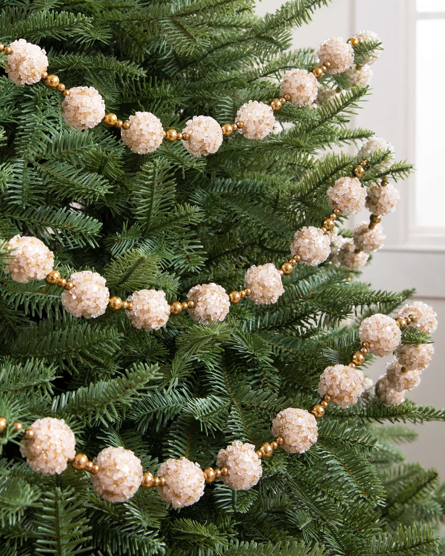 Balsam Hill Weihnachtsbaumgirlanden-Set Eiskristallperlen