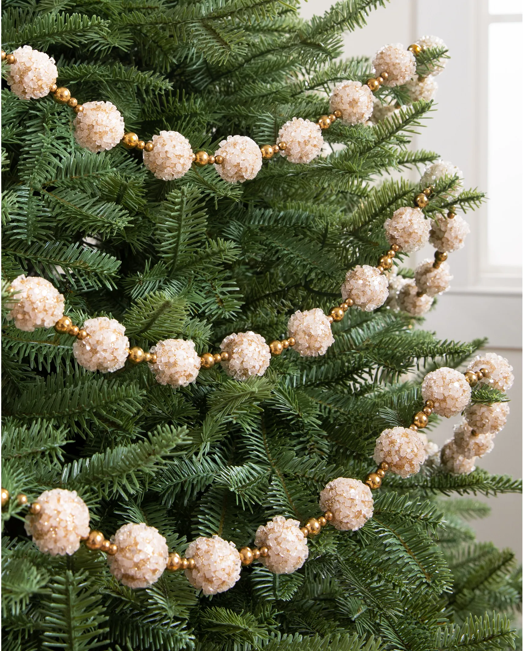 Ice Crystal Beaded Christmas Tree Garlands | Balsam Hill