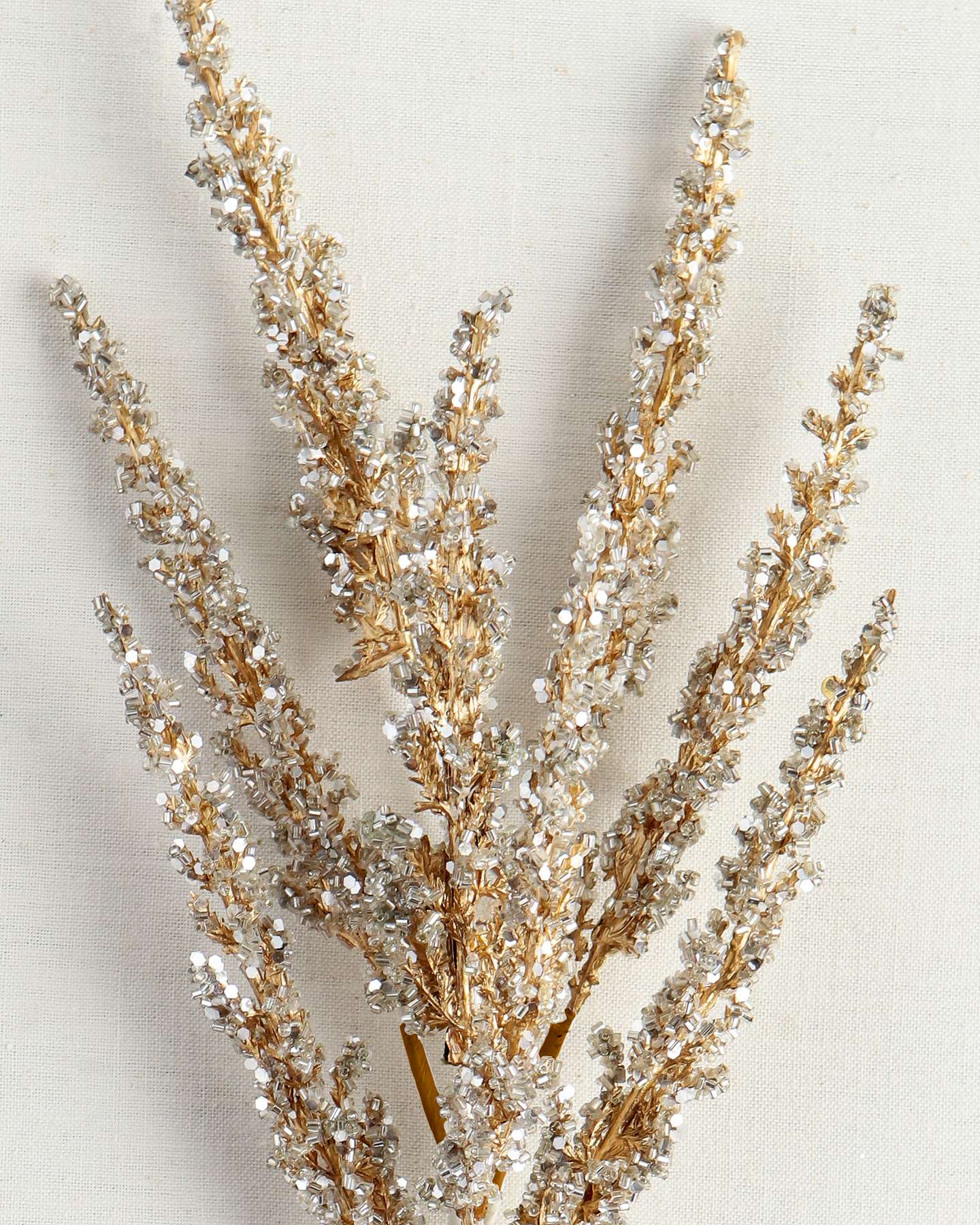Tiges à plumes métalliques dorées, ensemble de 12