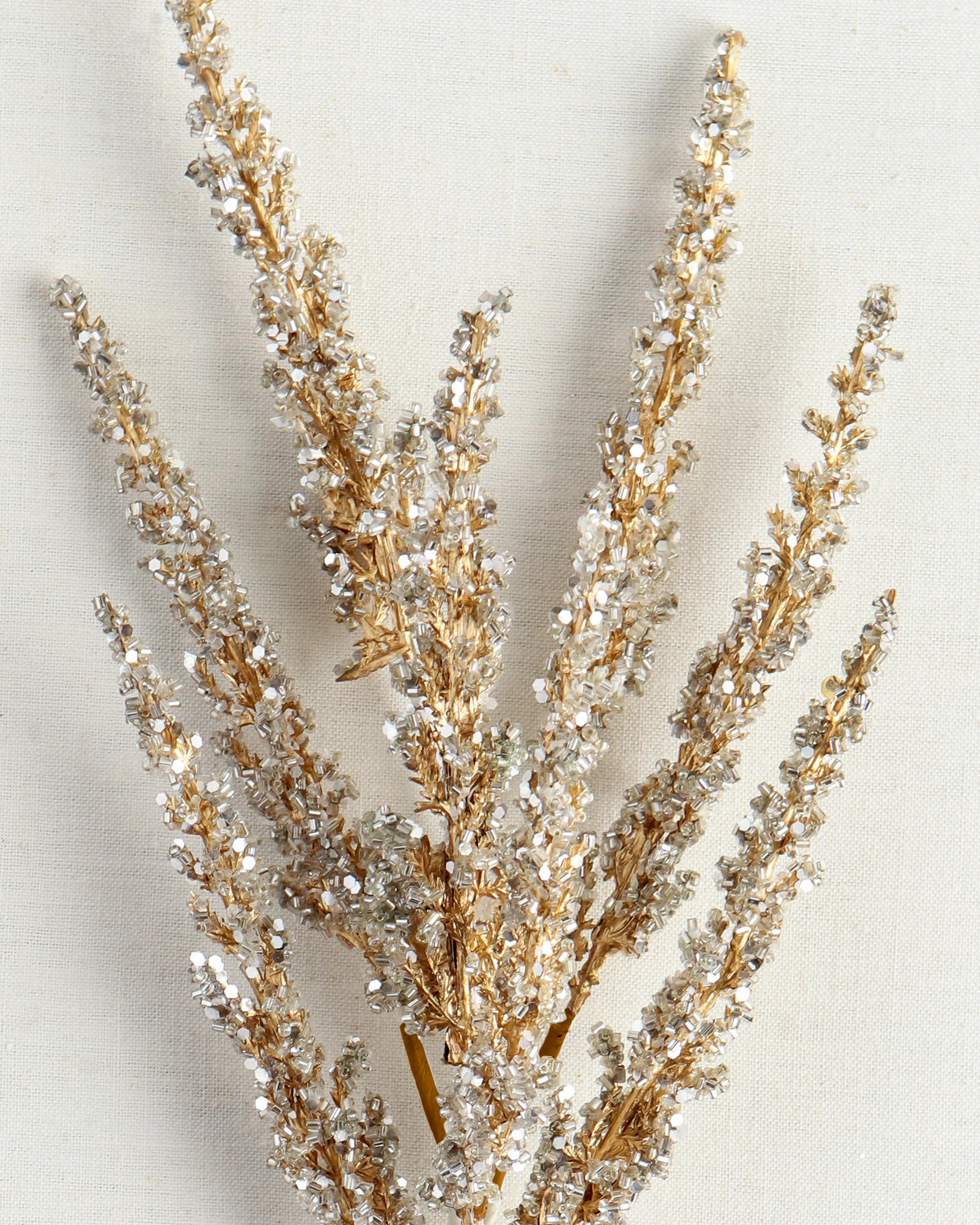 Gold Metallic Plume Christmas Tree Picks | Balsam Hill