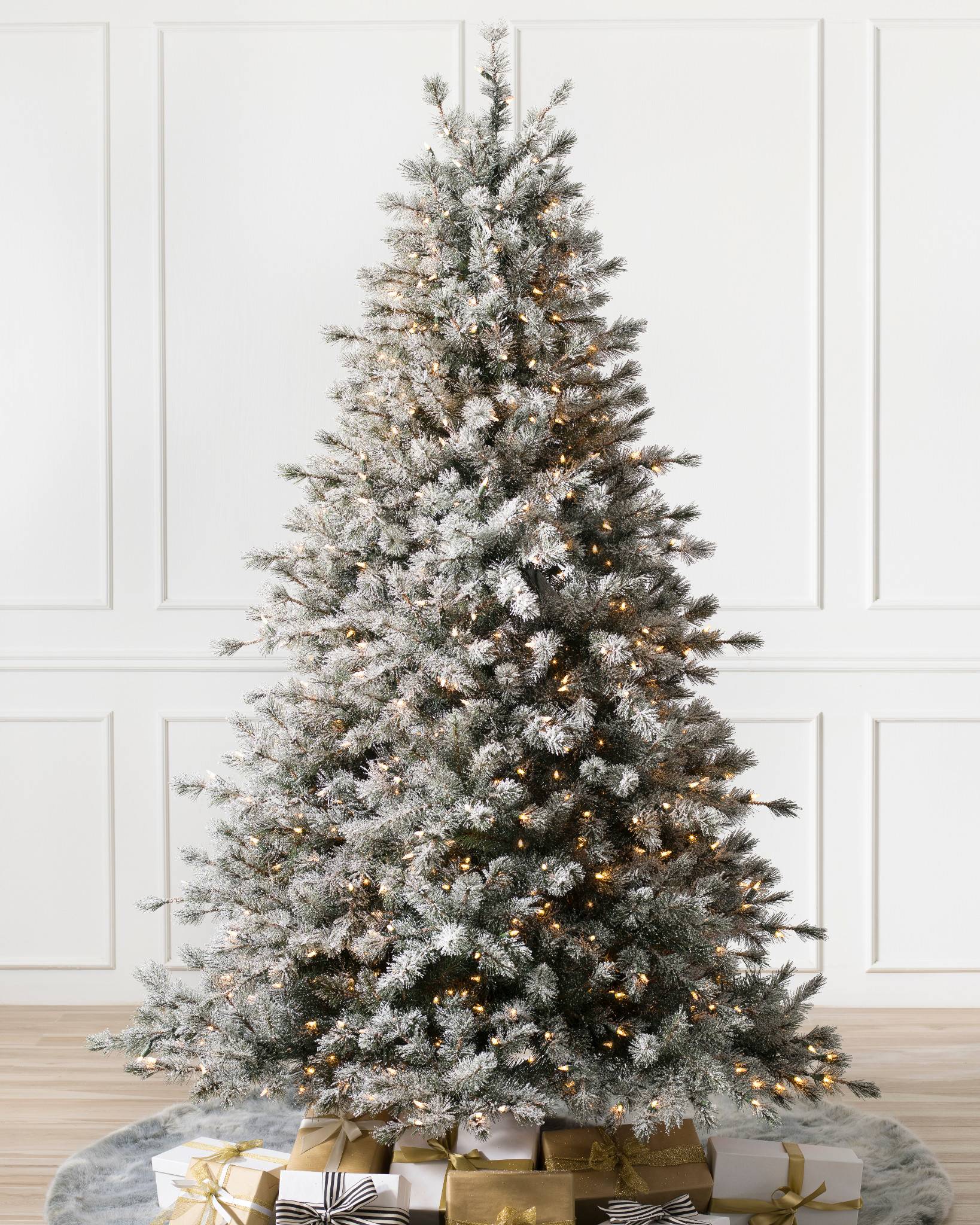 Frosted Sugar Pine Narrow Christmas Tree Balsam Hill 8 Ft Frosted Christmas Tree