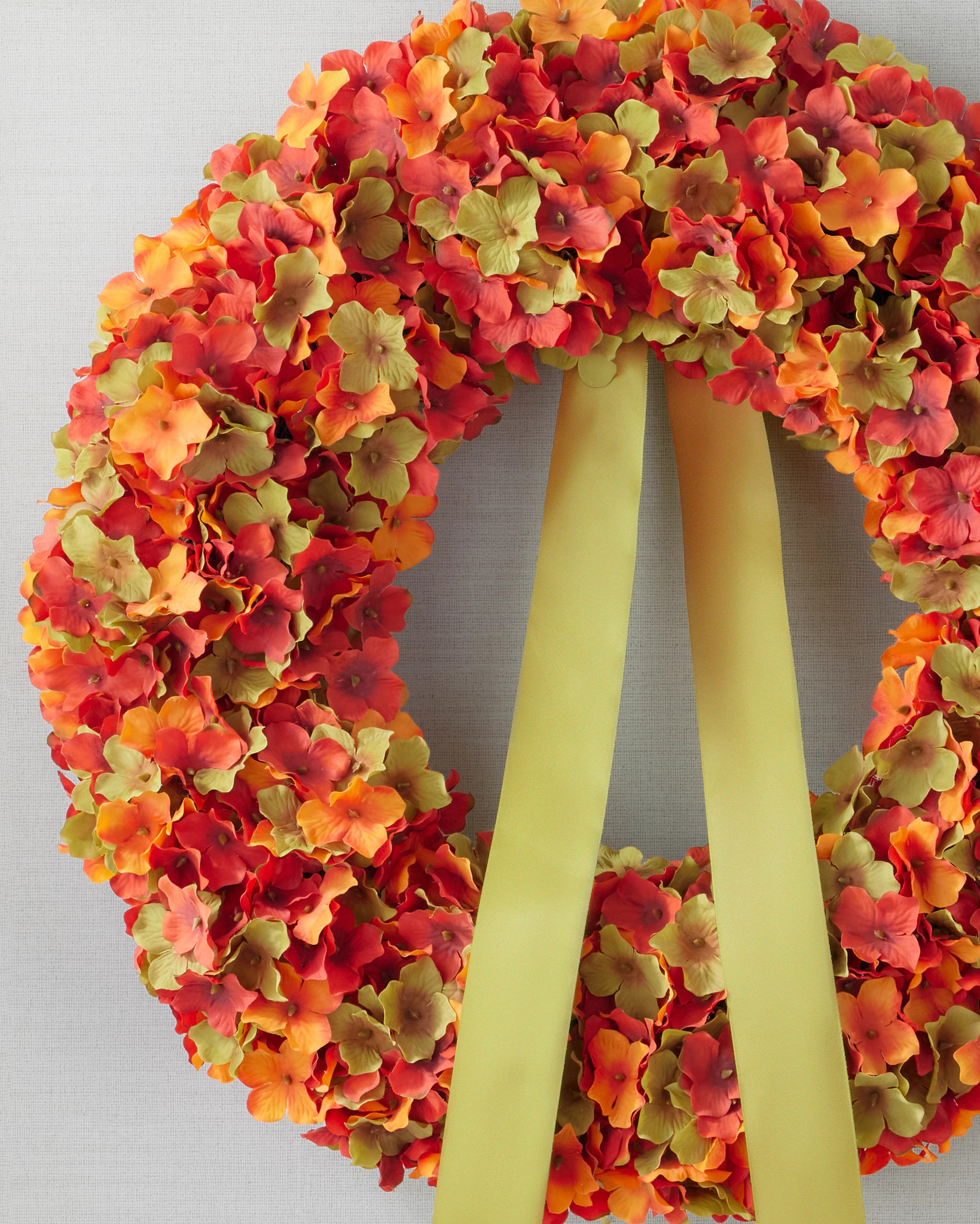 Orange Rustic Hydrangea Wreath