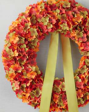 Orange Rustic Hydrangea Wreath Orange Rustic Hydrangea Wreath