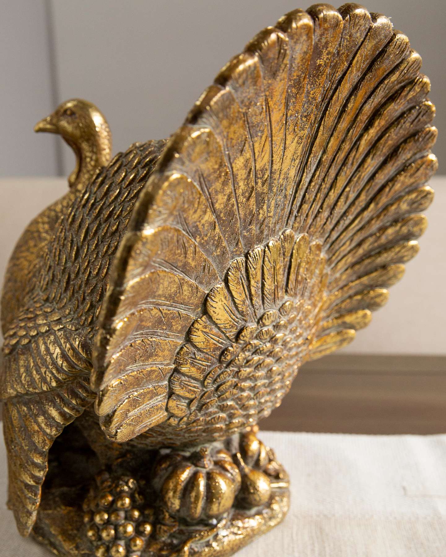Balsam Hill Bronzed Tabletop Turkey Back Closeup