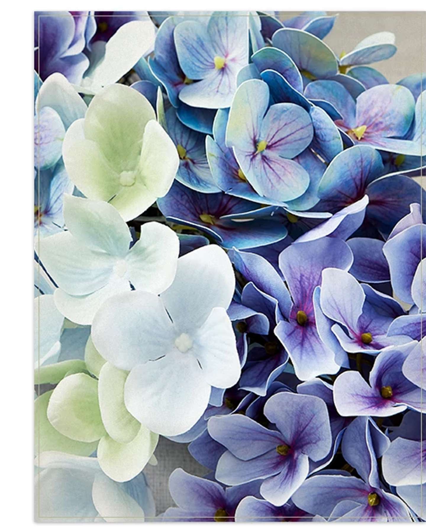 Balsam Hill Outdoor Hydrangea Harmony Artificial Spring Foliage with Lush Petals